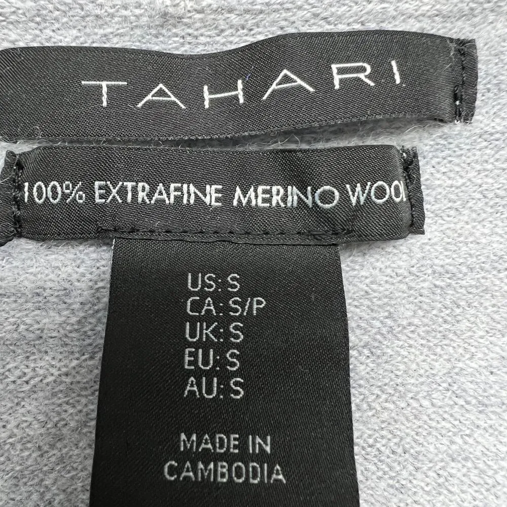 Tahari Cardigan Womens Small 100% Extra Fine Merino Wool Old Money Quiet Luxury - Image 2