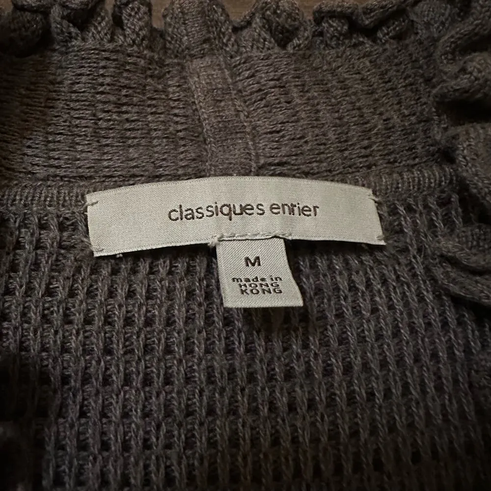 dark gray knit short sleeve button front cardigan sweater M - Image 7