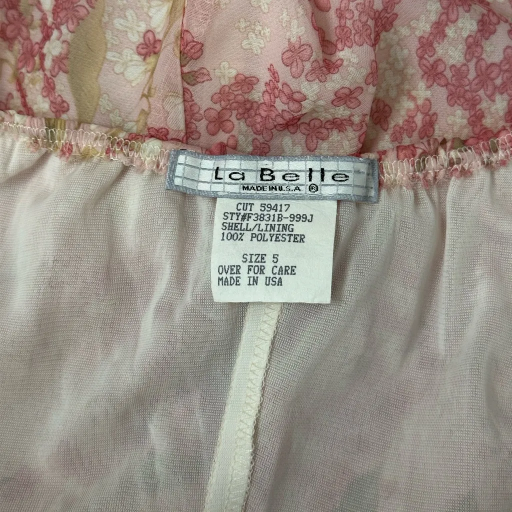 Y2k La belle pink floral babydoll dress size 5 - Image 8