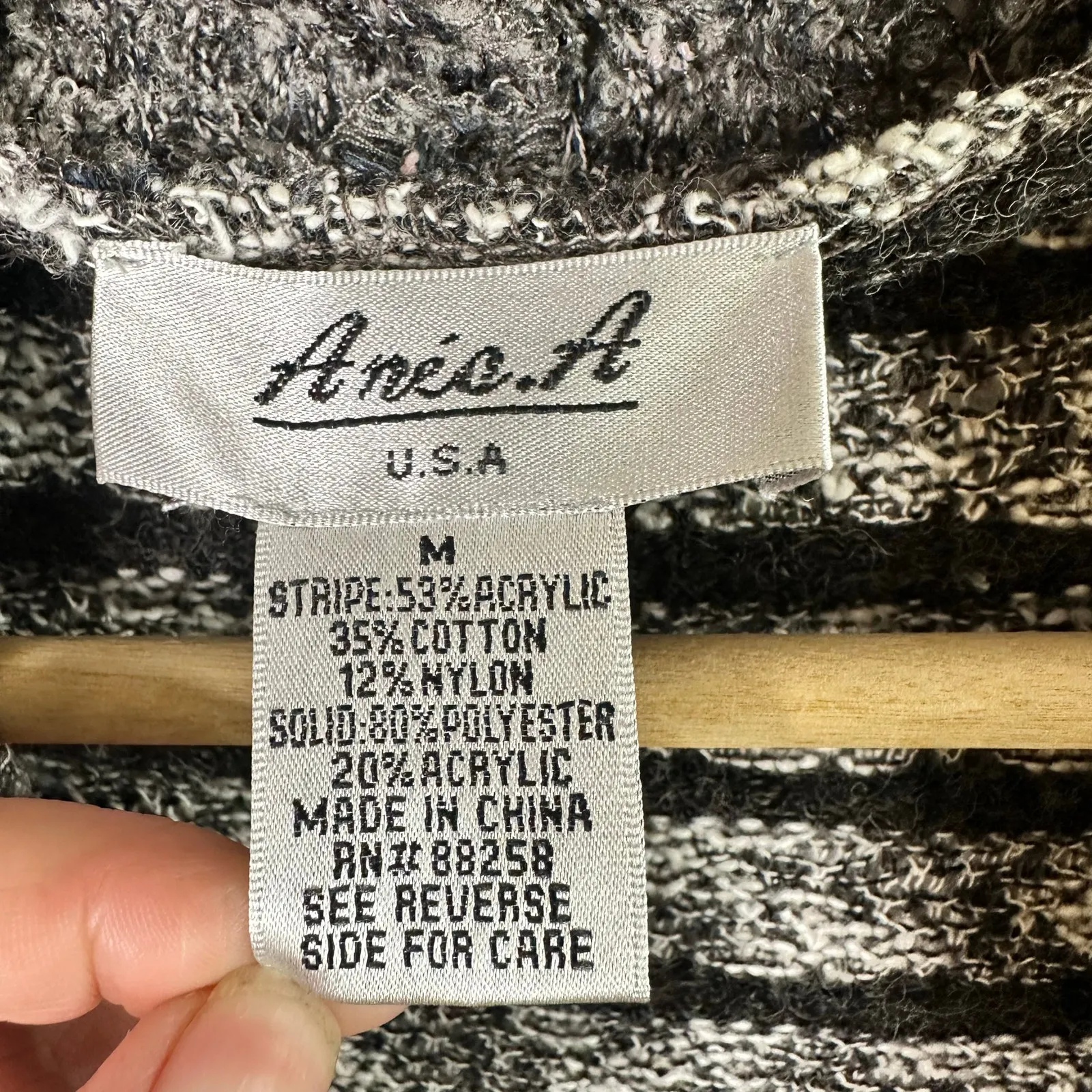 Aneo.a Medium Vintage Velour Velvet Knit Vest Art to Wear Artsy Gothic Flaws Black - Image 8