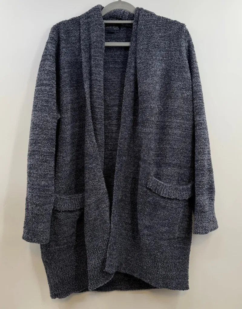 Barefoot Dreams CozyChic Cali Cardi cardigan sweater sz L Large Blue open front - Image 1