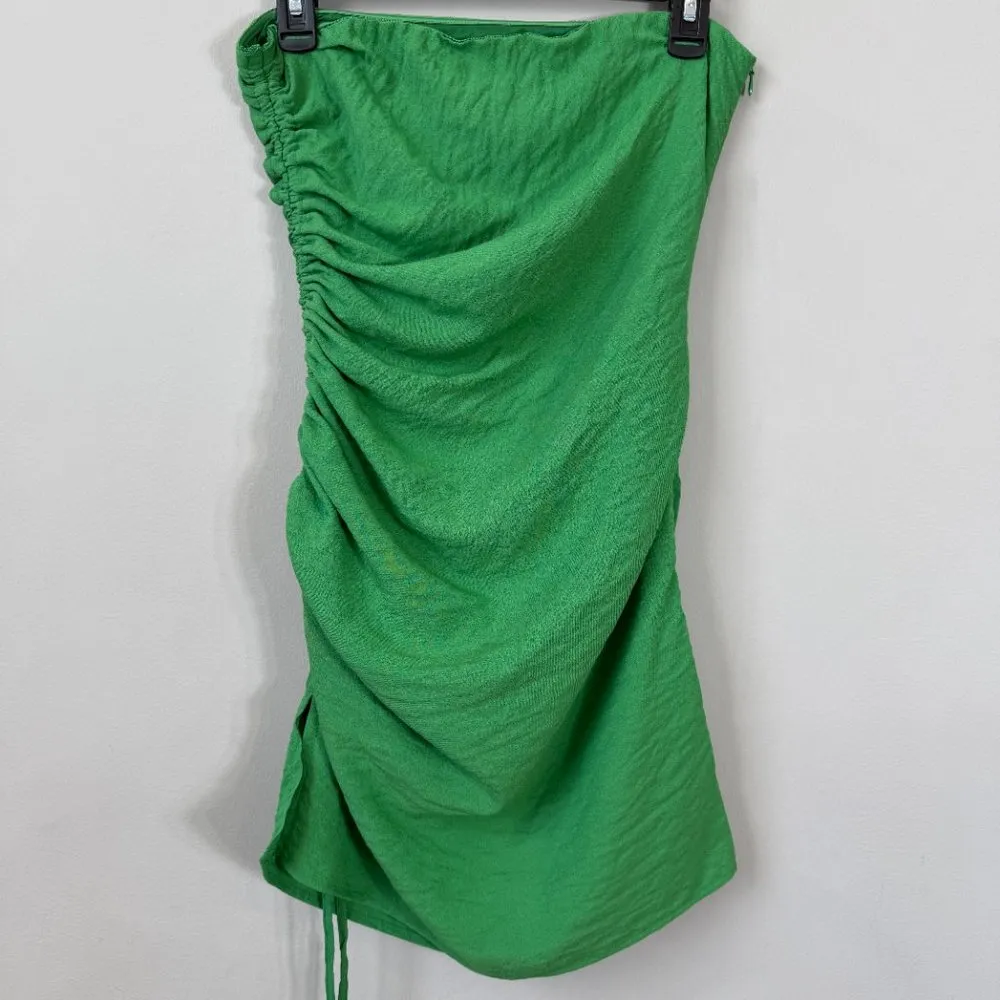 SNDYS x Molly King Nobu Mini Dress Womens 6 Green Strapless Ruched Revolve Party - Image 13
