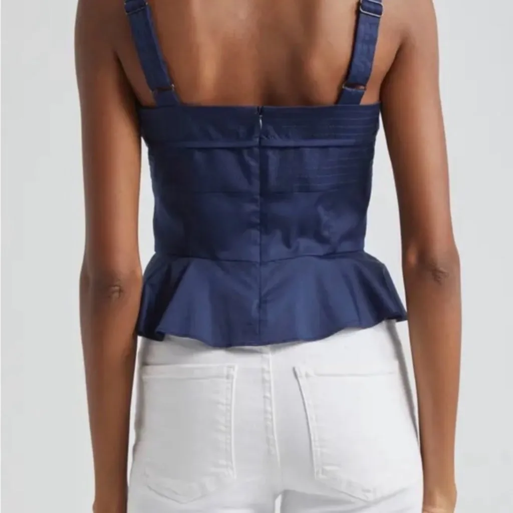 Veronica Beard Navy Blue Crop Top - Image 3