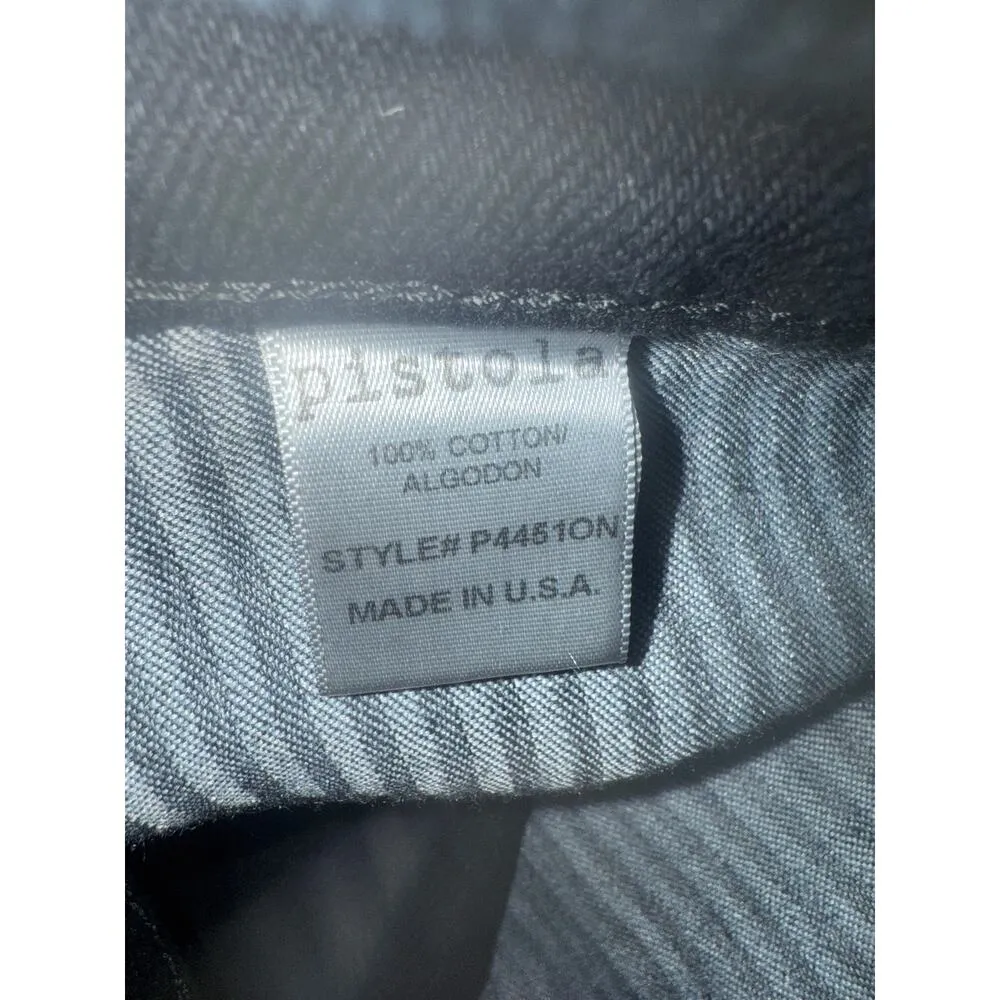 Pistola Cutoff Distressed Jean Shorts Raw Ripped Hem High Rise Pockets 27 Black - Image 9