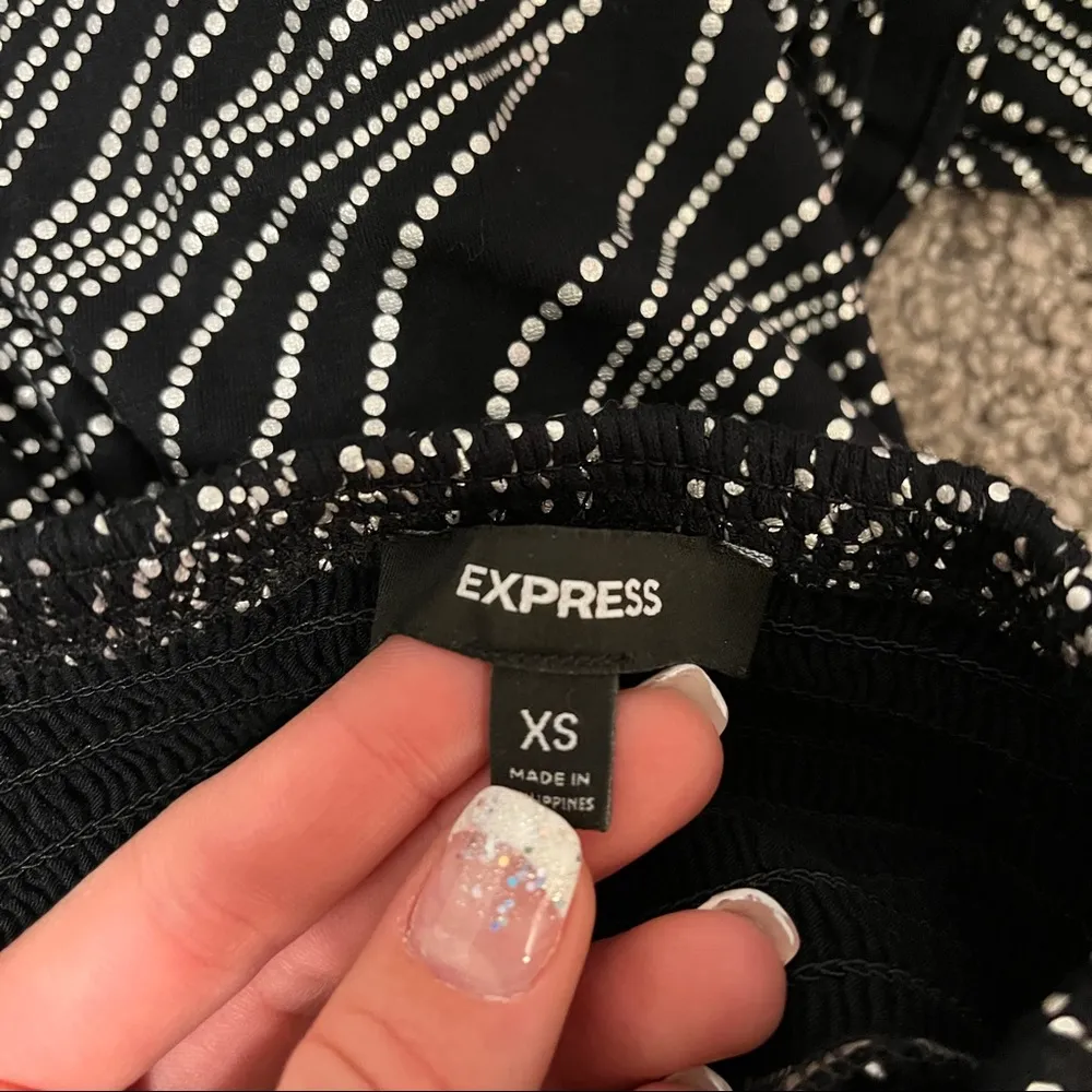 Y2K Express black & silver strapless dress - Image 6