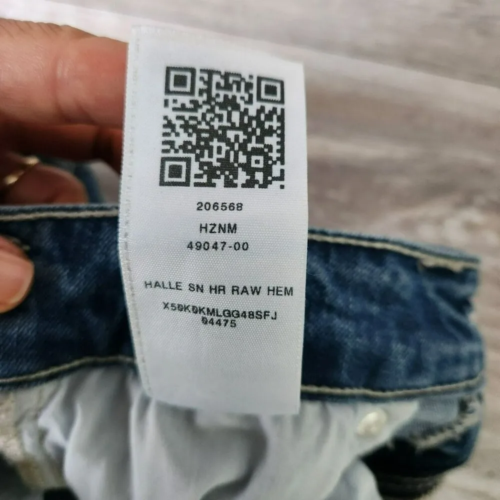 True Religion Halle High Rise Super Skinny Jeans Size 27 Raw Hem Denim 206568 - Image 6