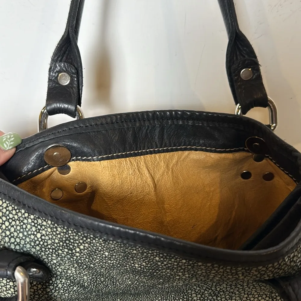 Vin Baker Women's Handbags Terra Italian Leather Speckled Green Shoulder Bag USA Black - Image 14