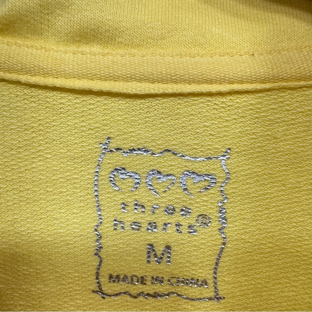 Three Hearts Yellow Zip Front Jacket with Metallic Silver Studded Butterflies M - Image 10