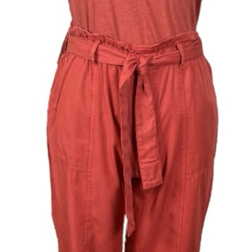 Sanctuary New Ankle Pants Paperbag Waist Drape Fit Tencel Rust Women’s Size XXL - Image 6