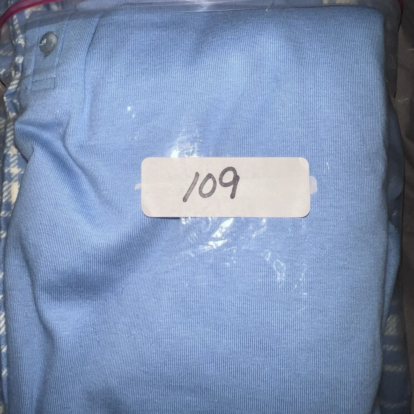 L.L. Bean Womens Cozy PJ Set Flannel Pants Blue White Plaid Print Pajamas Sz 3X - Image 13