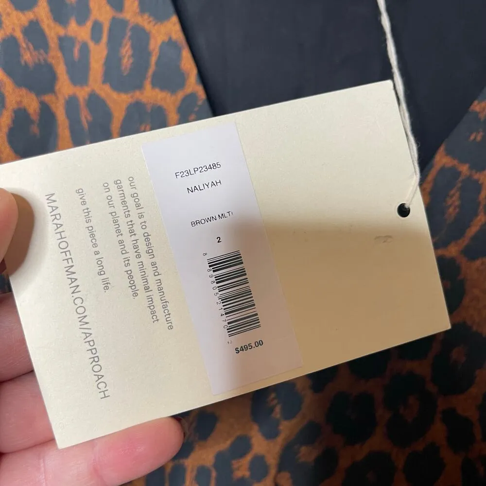 NWT Mara Hoffman Naliyah Maxi Brown Leopard Dress sz 2 - Image 8