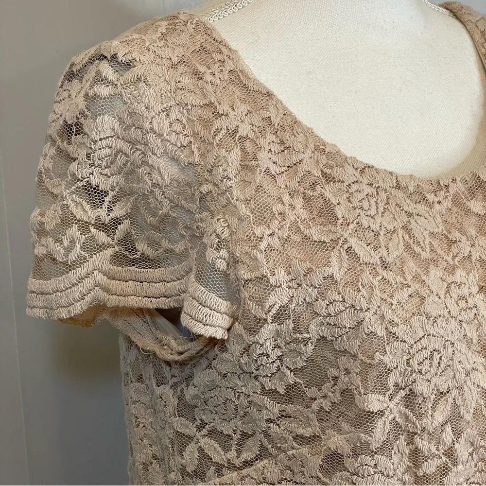 Vintage London Times Blush Lace Midi Dress | Old Money Chic | Size 10 - Image 8