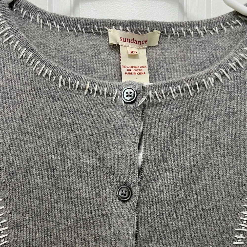 Sundance 100% Merino Wool Mother of Pearl Button Down Cardigan Sweater - Size XS - Image 5