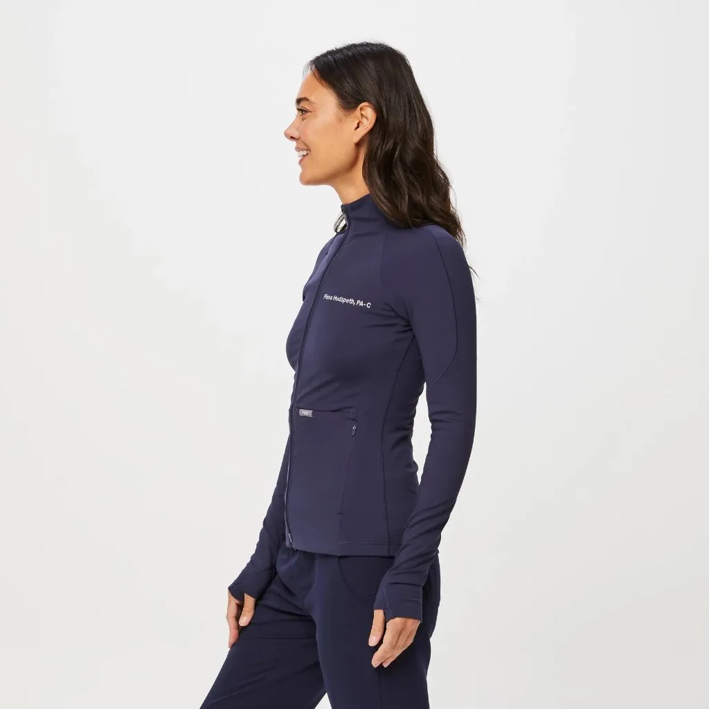 Figs On Shift Contour Knit Jacket in Navy, Size Large - Image 2