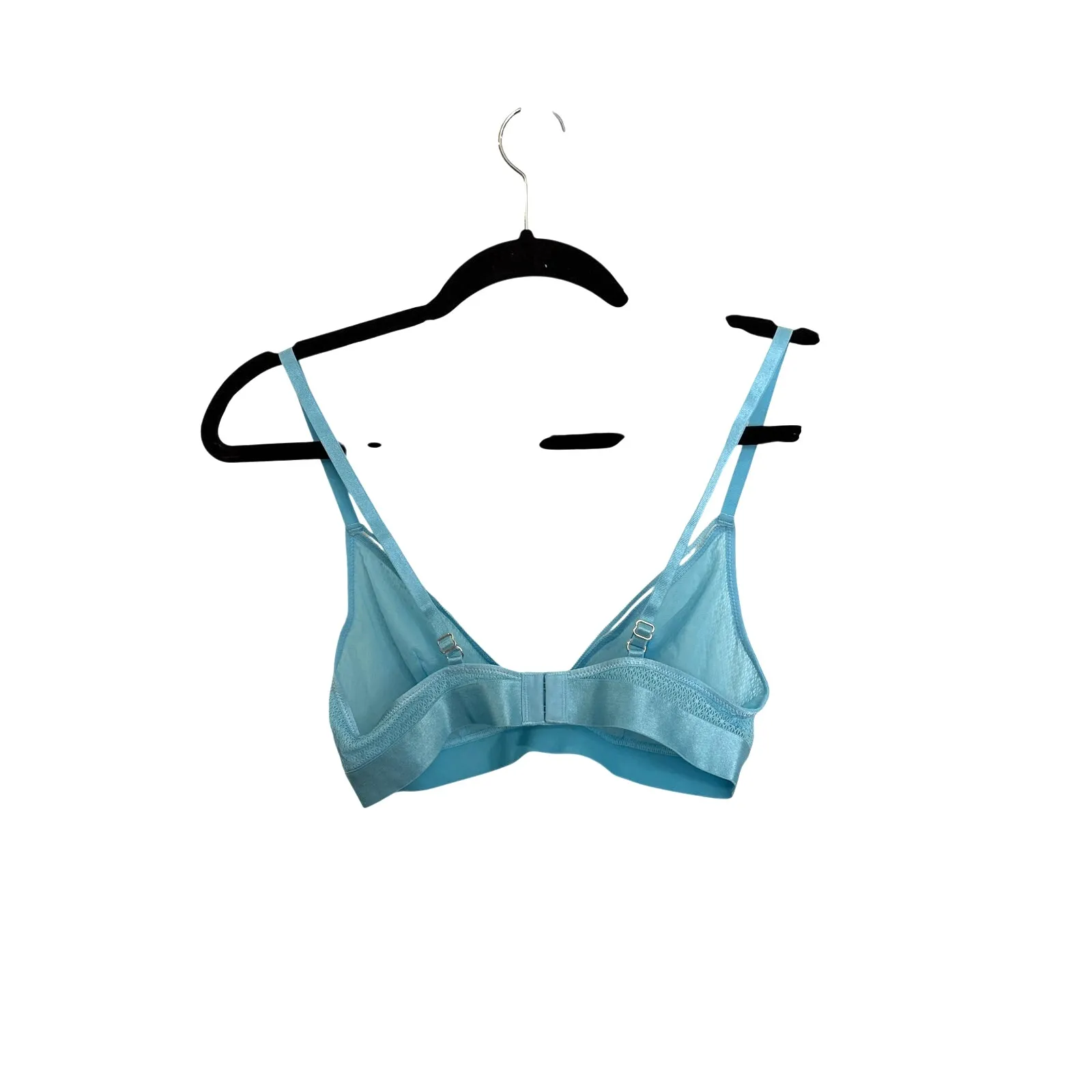 ThirdLove Triangle Bralette Womens Medium Blue Topaz Modern Mesh Wireless Lace - Image 2