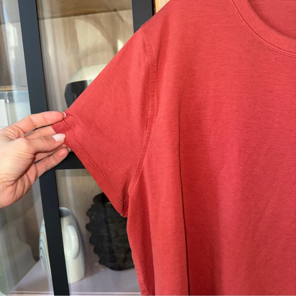 Lululemon short sleeve crew tee Classic-Fit Cotton T-Shirt Red Rock rust brick - Image 7