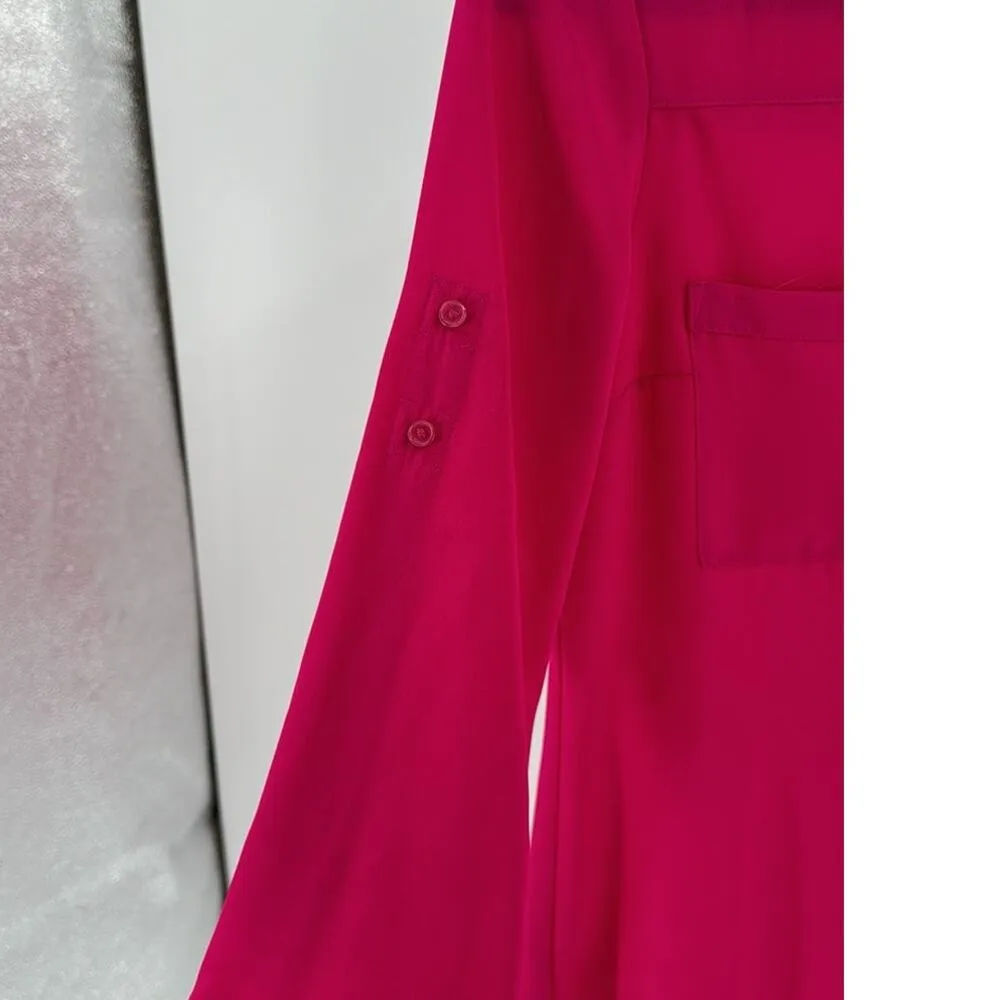 Express The Portofino Shirtpink office special occasion roll sleeve size XS - Image 5