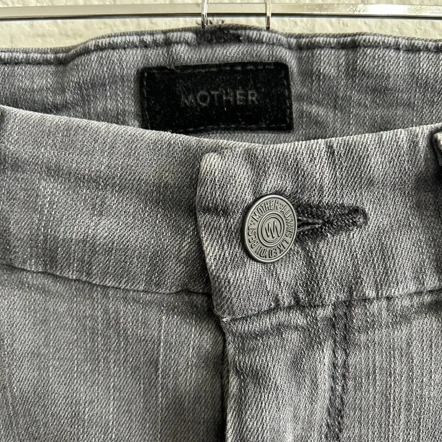 Mother High Waisted Looker Ankle Lighting Up Lanterns Black Grey Wash Sz 28 - Image 6
