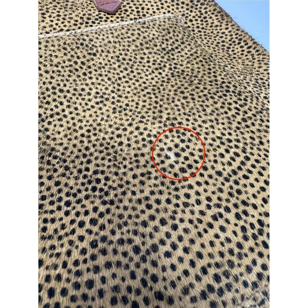 Madewell Transport Crossbody Bag Purse Leopard Print Leather Calf Hair Tote - Image 12