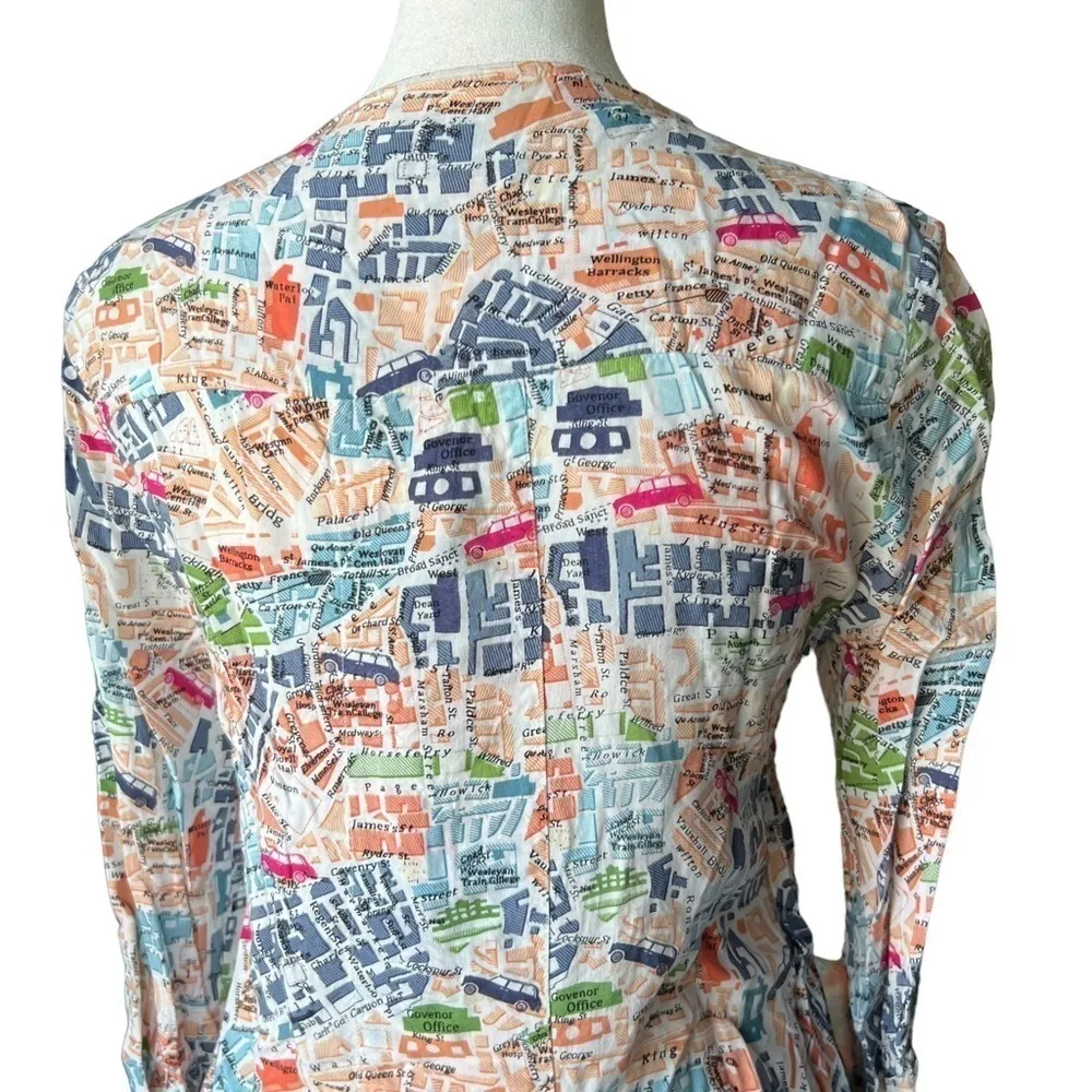 ANTHROPOLOGIE MAEVE Cartography Button Down Shirt - Image 6
