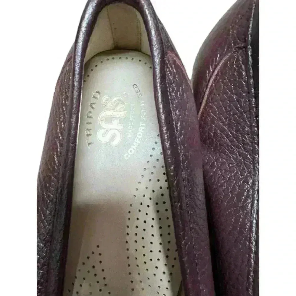 SAS Simply‎ Slip On Loafer Women's Burgundy Pebbled Leather Loafer Shoes Size 7.5 - Image 5