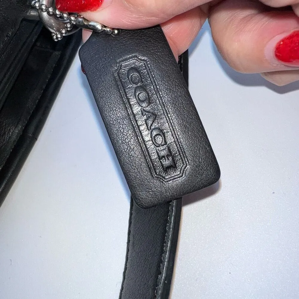 COACH PRESCOTT 90s Vintage BLACK LEATHER LAPTOP BRIEFCASE MESSENGER BAG   WITH C - Image 10