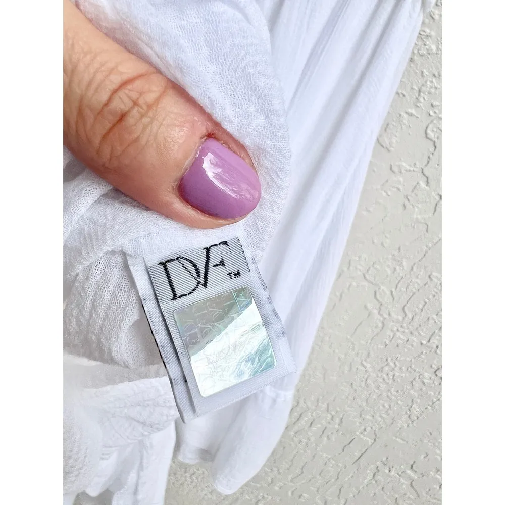 Diane Von Furstenberg Faux Wrap Tiered Queenie Midi Dress White Women's Size 8 - Image 9