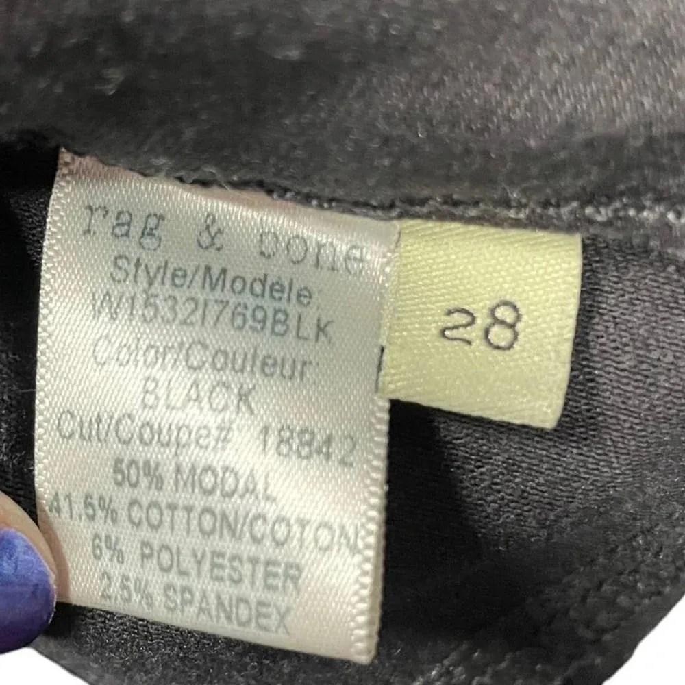 Rag and Bone Nina High Rise Skinny‎ Black Jeans Denim Size 28 - Image 13