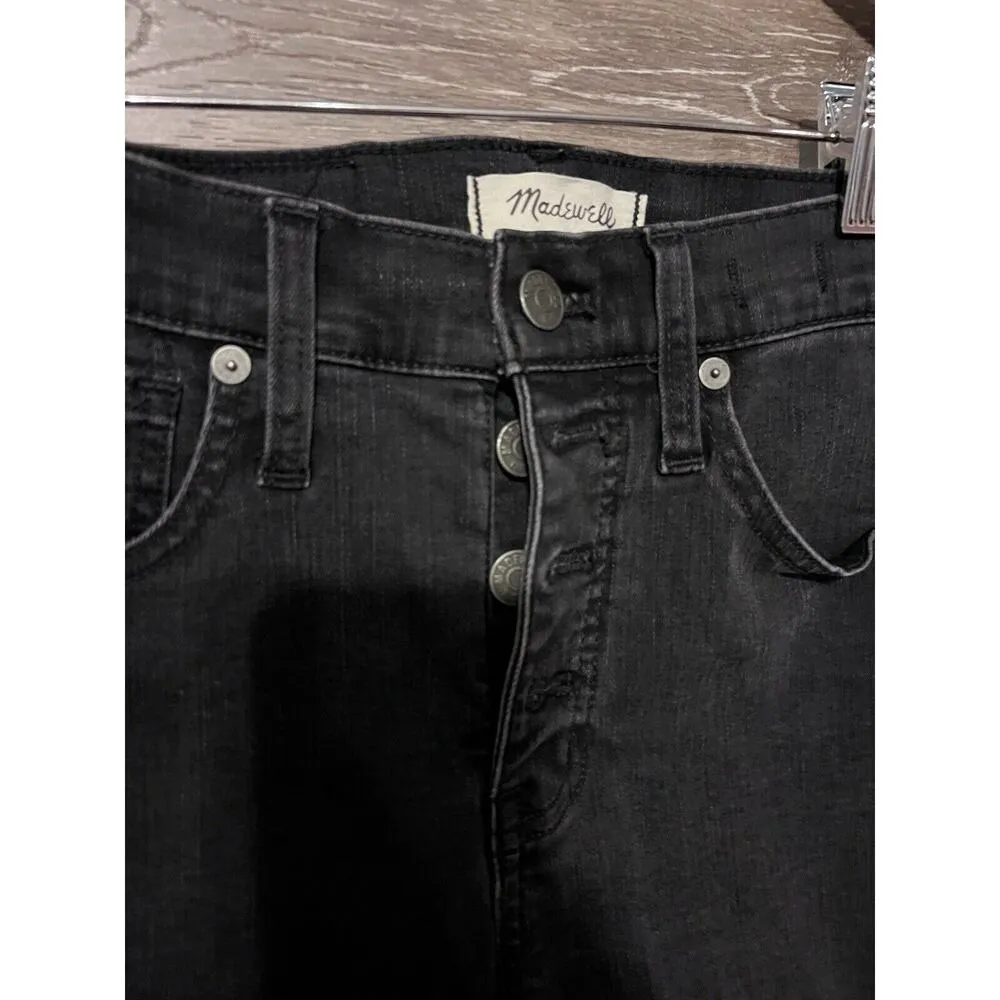 Madewell Jeans Womens Size 25 Black 10" High Rise Skinny Button Fly 25x27 - Image 2