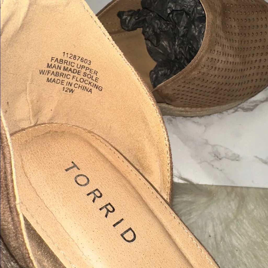 Torrid Brown Perforated Wedge Sandals 12W - Image 5
