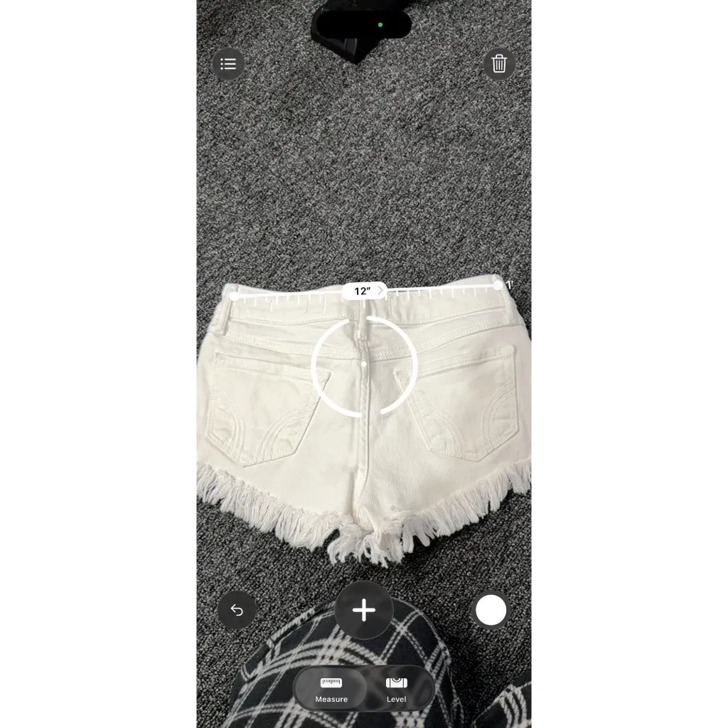 VTG Hollister White Micro Mini Shorts Womens 00 Y2K Rave Low Rise Denim Distress - Image 6