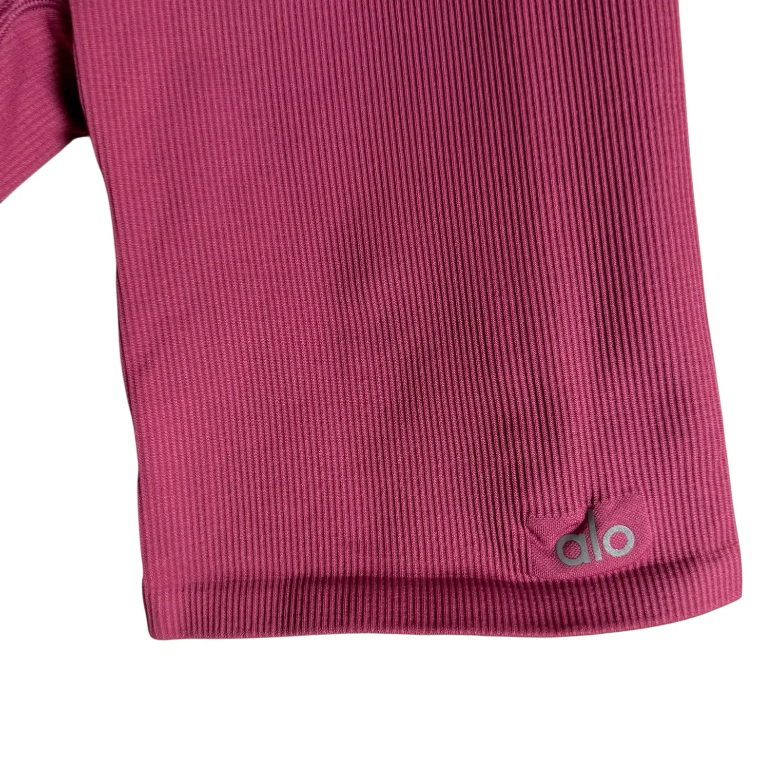 Alo Yoga Paradise Pink Seamless Ribbed High Rise Biker Shorts Small - Image 4