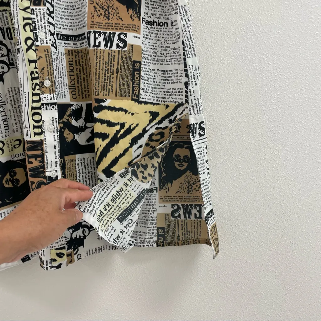 Live 4 Truth with Newspaper Print Midi Dress. SIZE M - Image 3