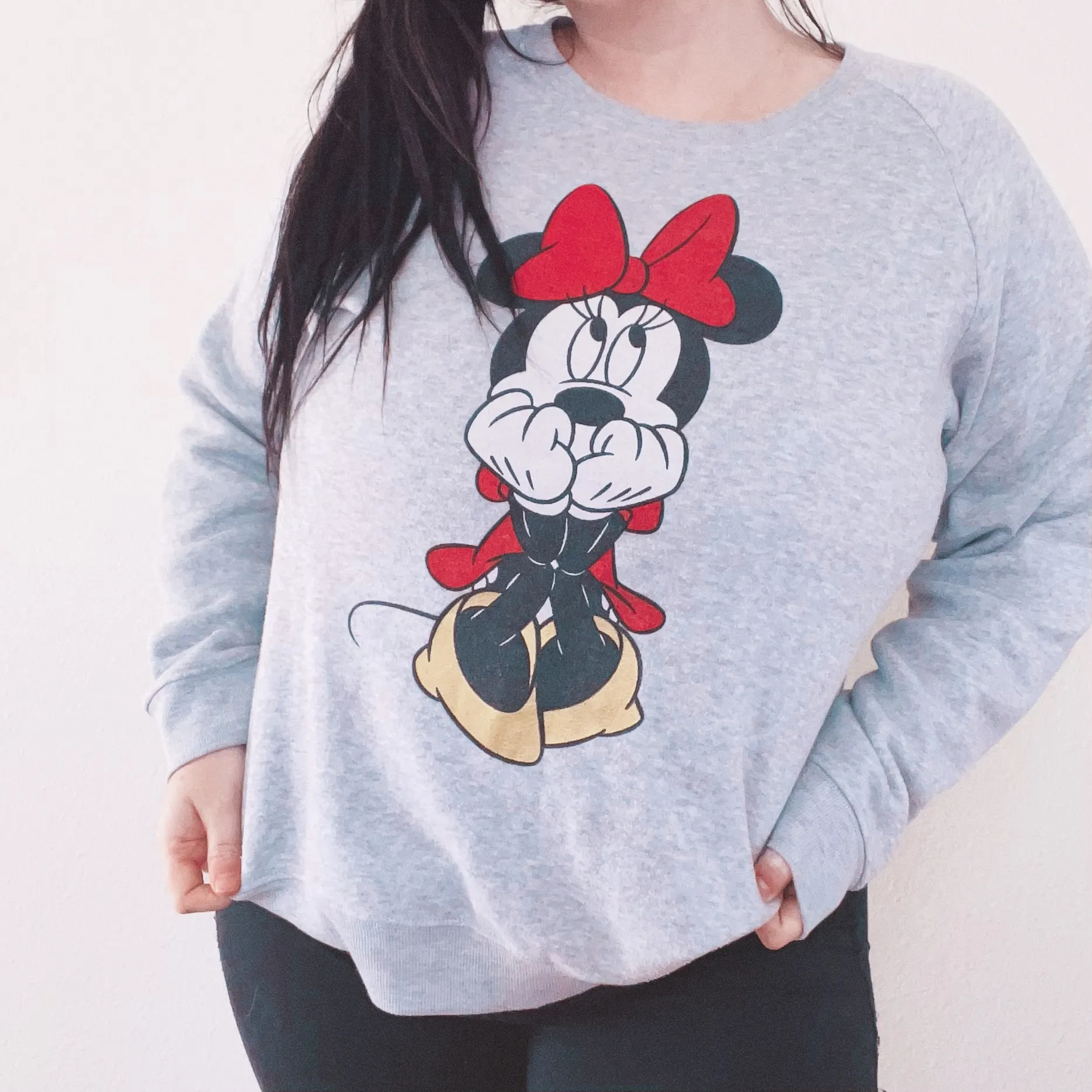 Disney Minnie Mouse Gray Fleece Sweatshirt - Image 2
