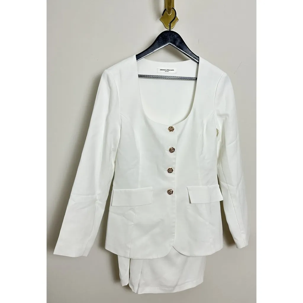 Amanda Uprichard  Kya Romper in Ivory Size Large - Image 5