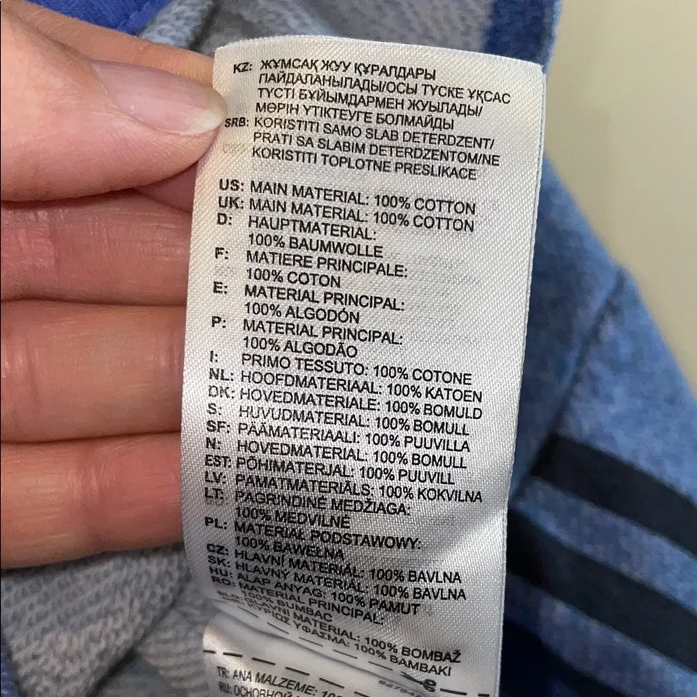 Adidas Women’s Boxy Cropped Athletic Athleisure Blue Crewneck Sweatshirt - Image 10