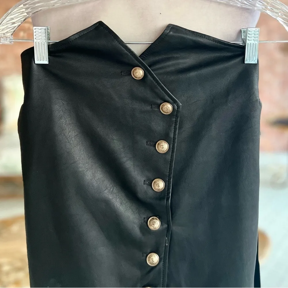 Bardot Black Faux Leather Tie Waist Pencil Skirt NWT 6 - Image 12