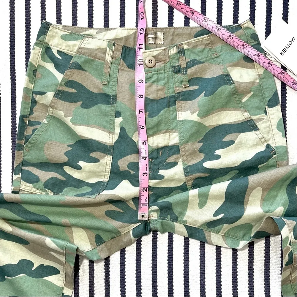 Mother The Shaker Chop Crop High Waisted Pants in Blue Green Camo Size 25 - Image 8