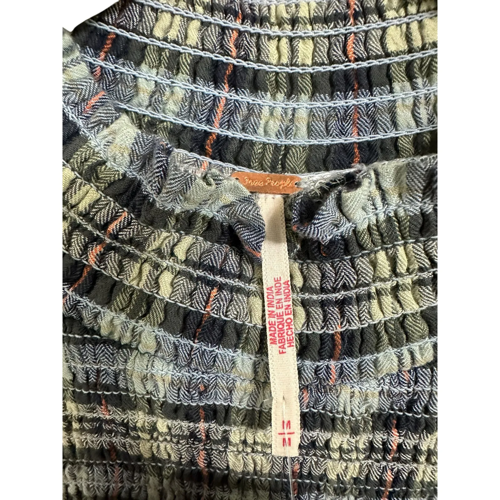 Free People Light sage combo‎ Autumn Chill Plaid Mini Dress size medium $168 NEW - Image 5