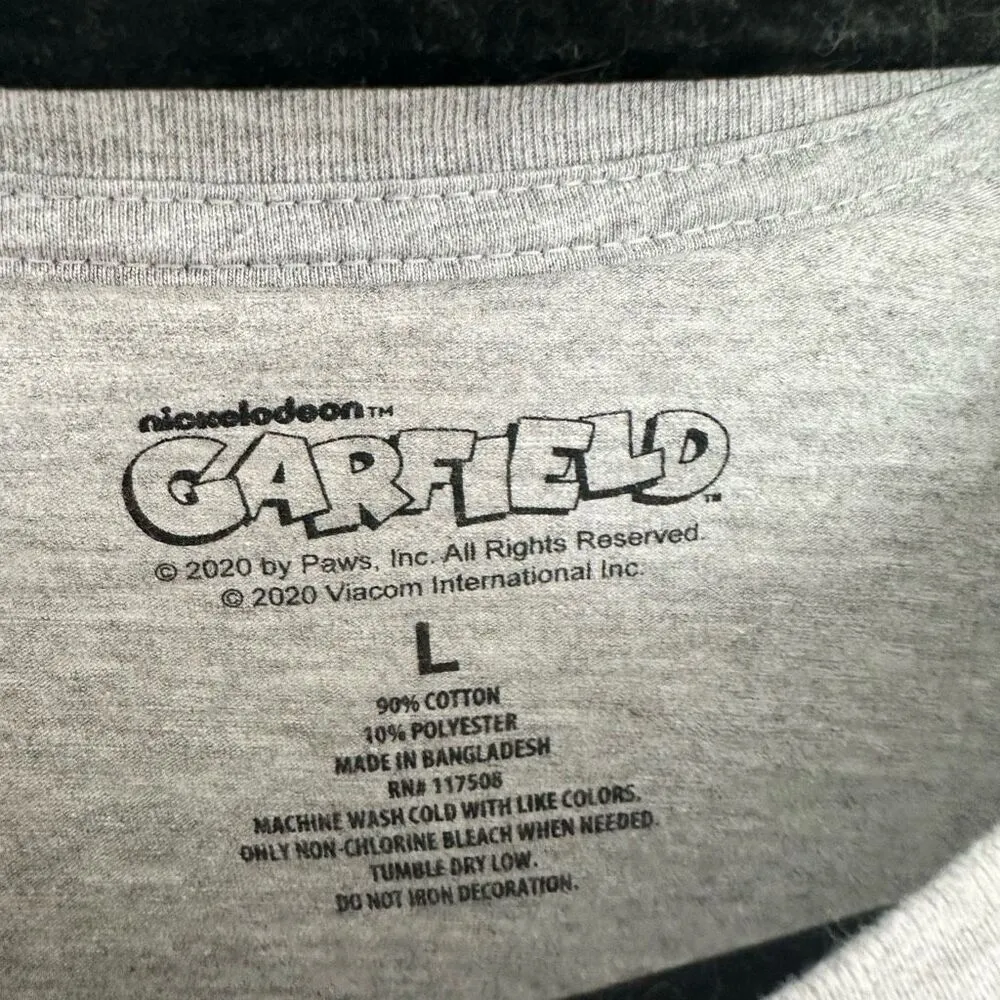 Garfield Women’s Large Meh Graphic Tee Grey - Image 2