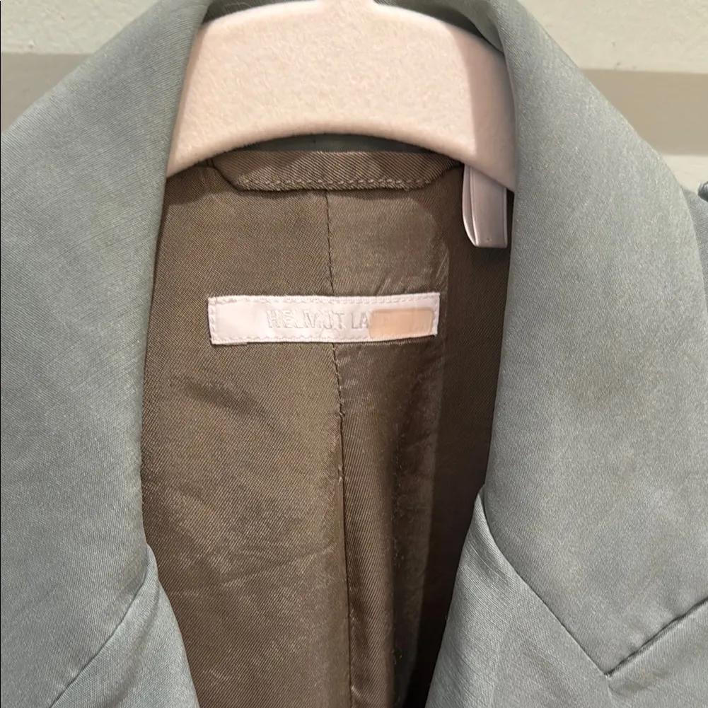 Helmut Lang  olive green cropped blazer - Image 2