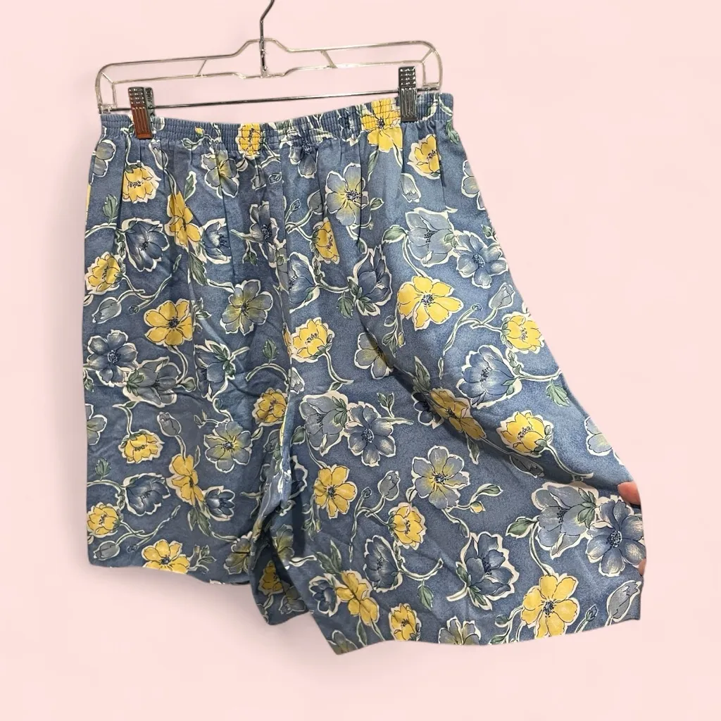Cute flowy pull on grannycore mom shorts pockets bermuda Blue Size 14 - Image 3