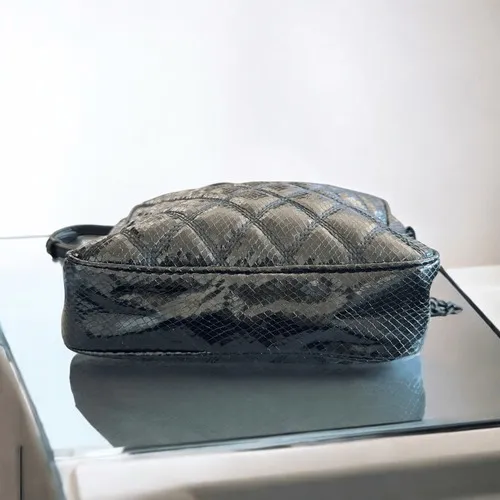 Simply Vera Vera Wang Quilted Snake Embossed Crossbody Bag Black Chain Strap - Image 5