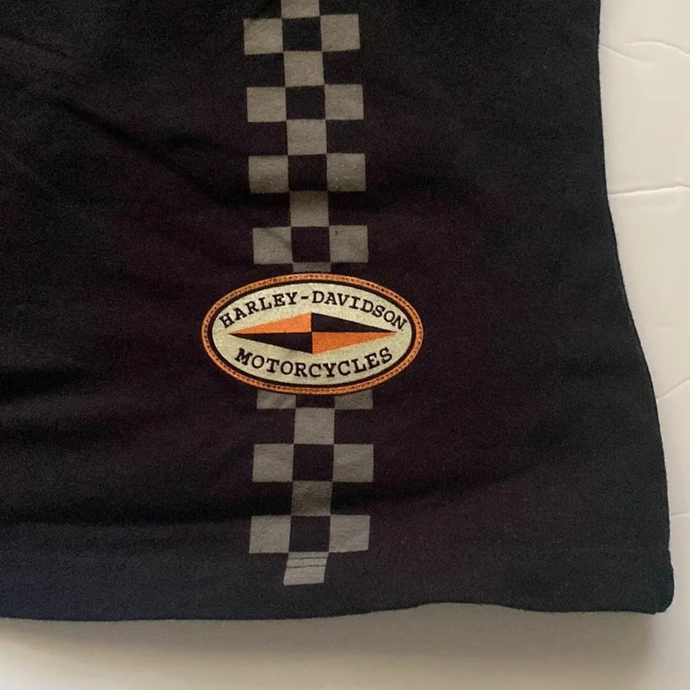 Vintage Y2K Harley-Davidson motorcycle racing logo halter tank top, size medium - Image 5