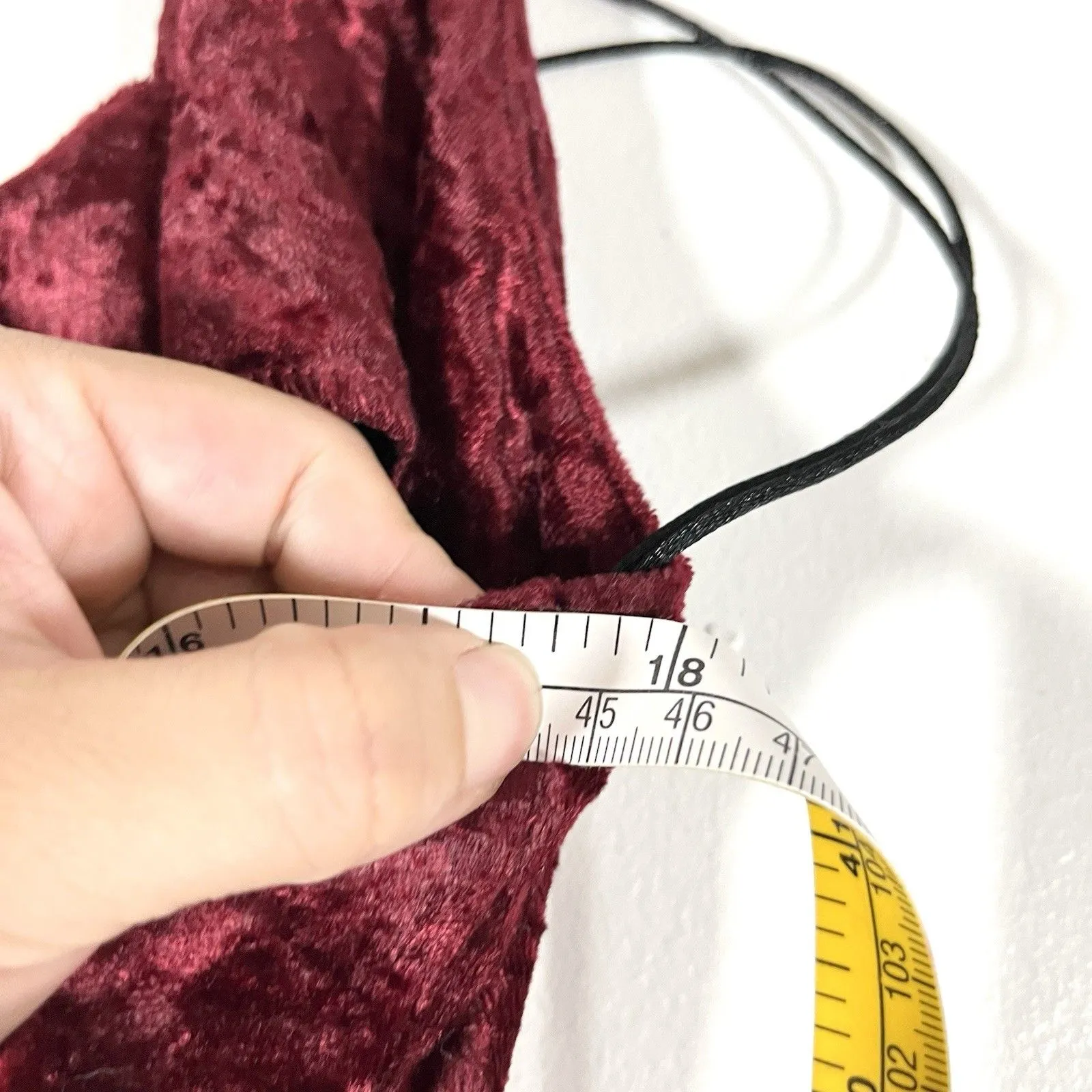 All That Jazz Burgundy Velvet Maxi Dress Strappy Y2K Holiday Glam Sz M - Image 6