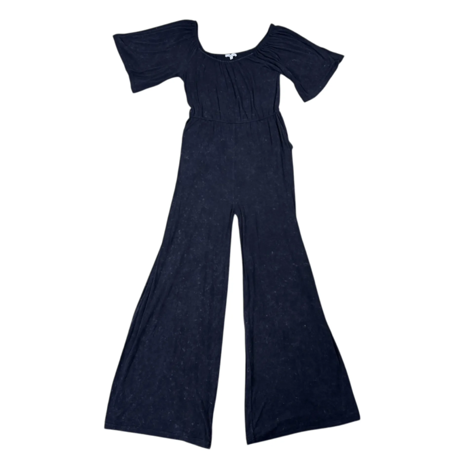 White Burch Black Vintage Wash Wide Leg Pants Jumpsuit — Acid Wash Large - Image 2