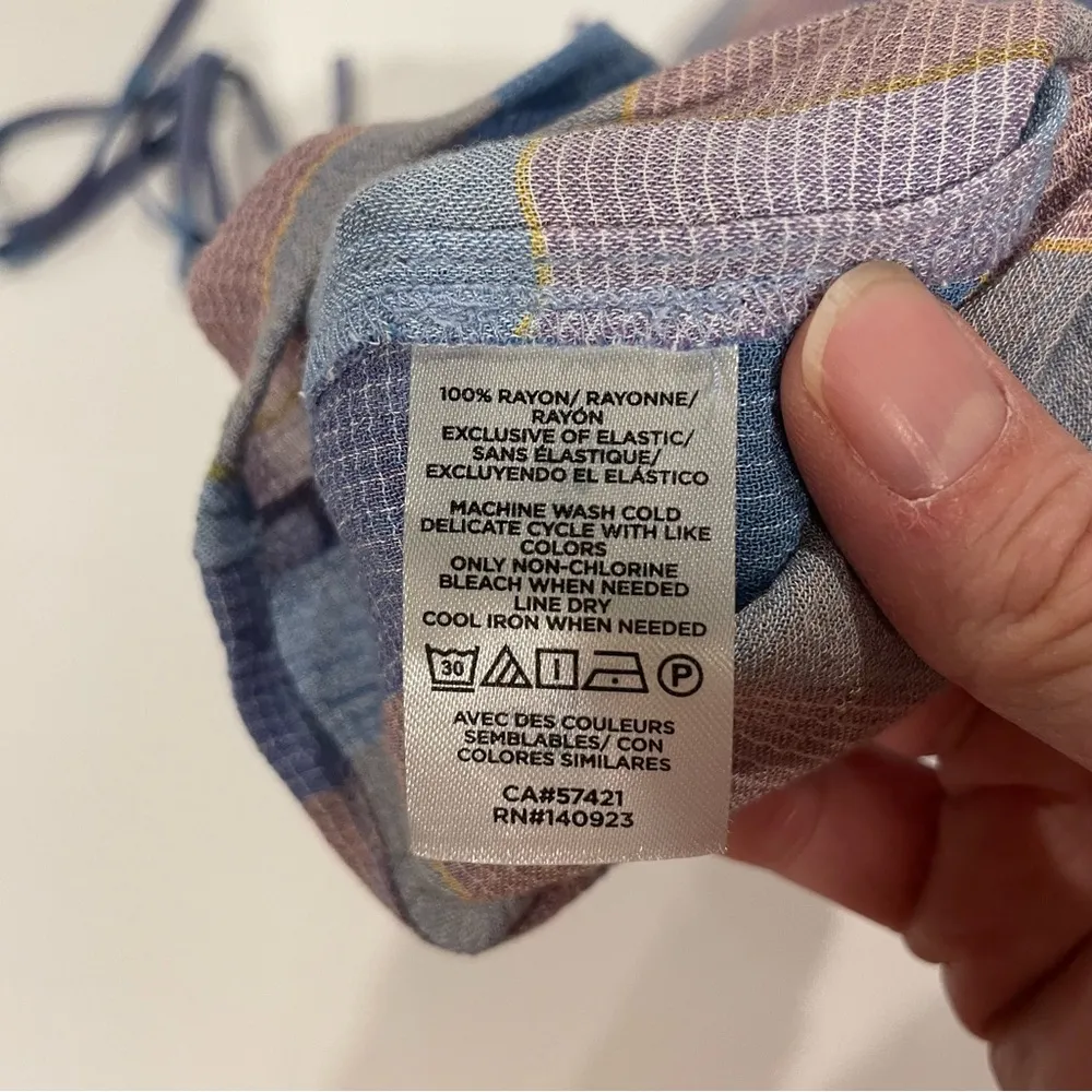 Y2K pastel plaid boho stretchy flowy adjustable tie top festival fairy whimsy - Image 5