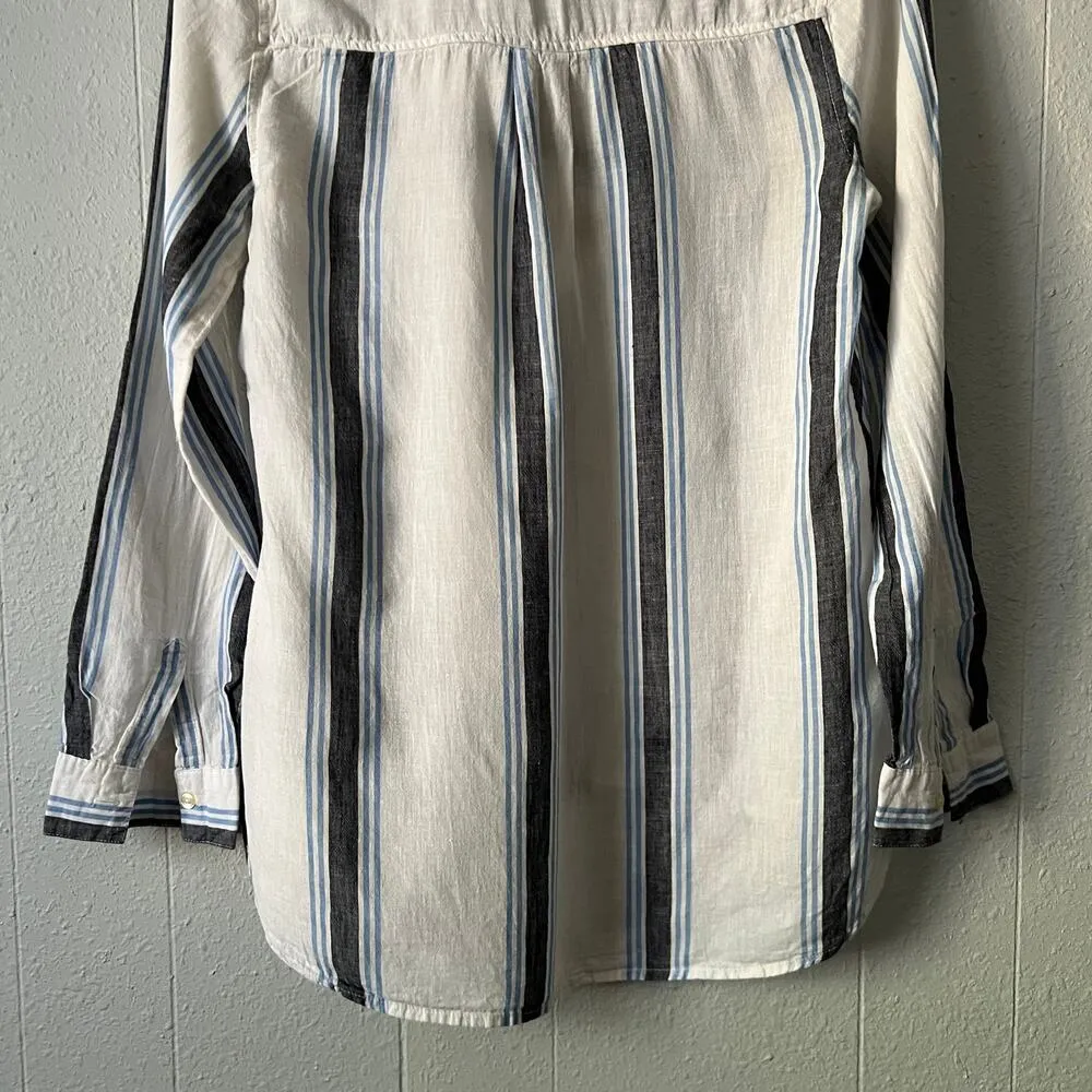 Old Navy Shirt Womens Small Linen Blend Boho Beachy Coastal Travel Minimalist - Image 9