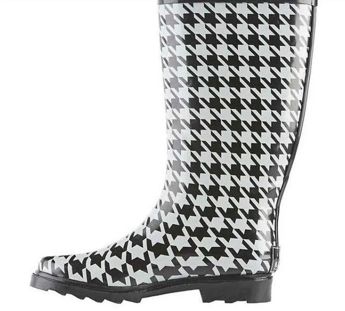 Houndstooth Rain Boots…Sz: 8 - Image 2