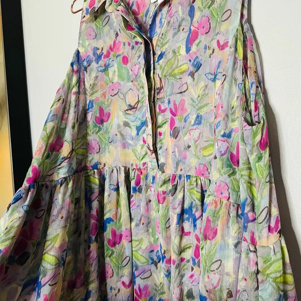 MISA Los Angeles Hilma Multicolor Flowy Floral Print Sleeveless Dress Size Large - Image 12